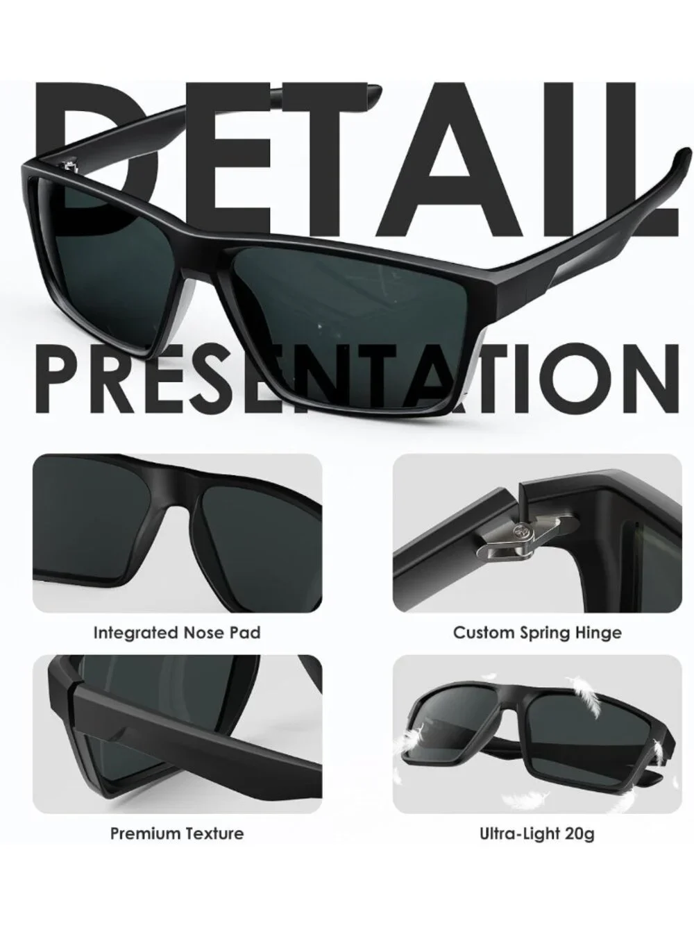 Polarized UV400 Sports Sunglasses for Men & Women - Ideal for Driving, Running